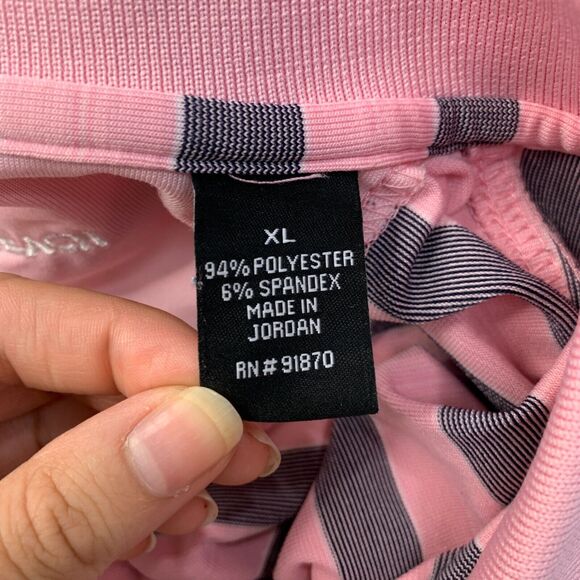 Pebble Beach Polo Shirt Mens XL Extra Large Pink Striped Stretch Short Sleeve - Picture 7 of 9